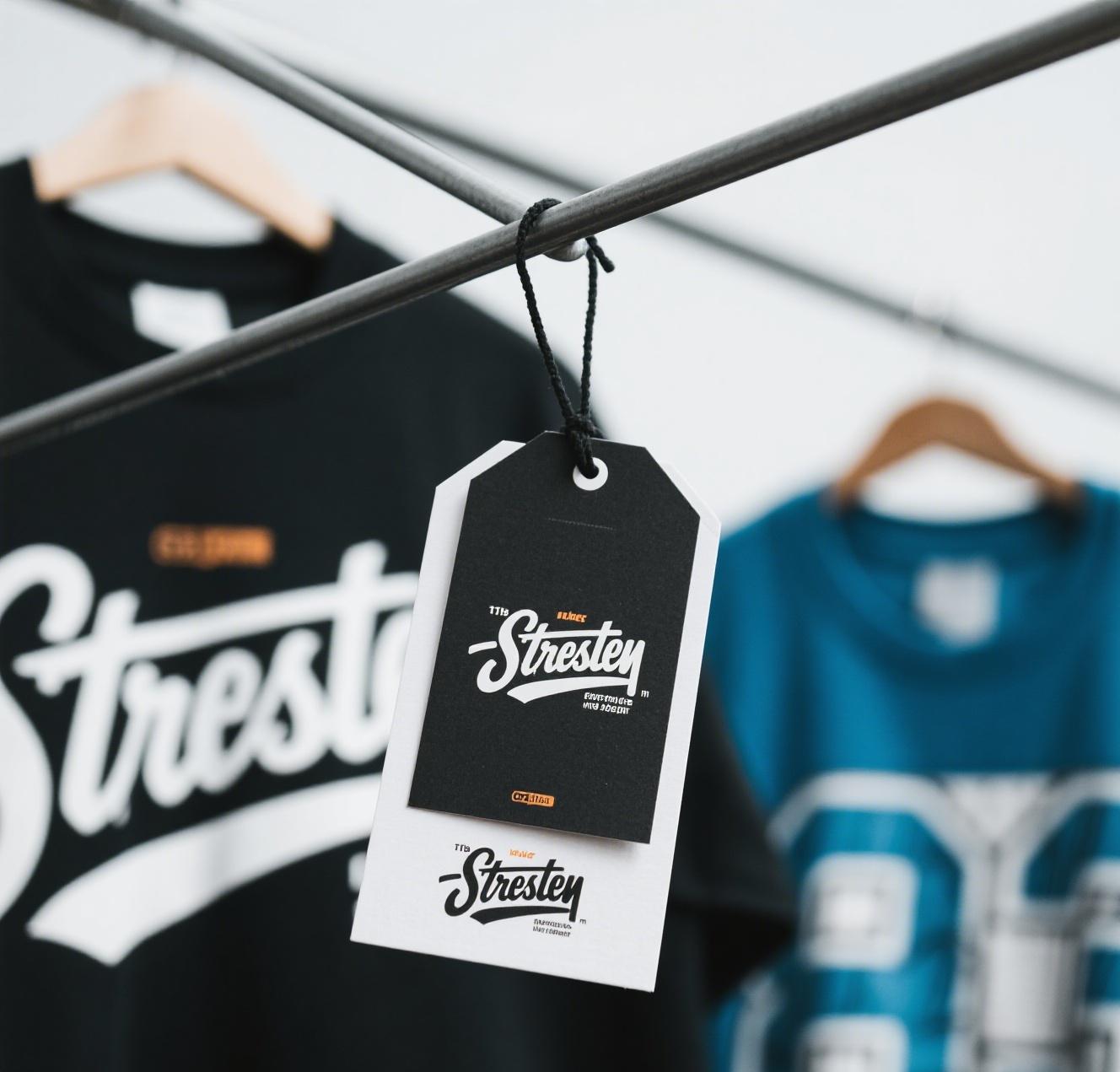 T shirt hang tag emphasizing streetwear brand identity